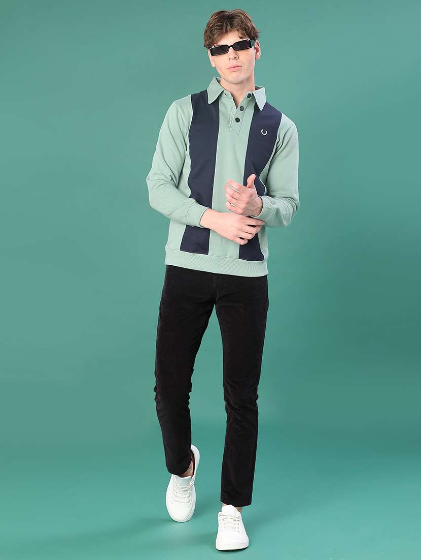 men color block long sleeve regular fit sweatshirt - 22083883 -  Standard Image - 4