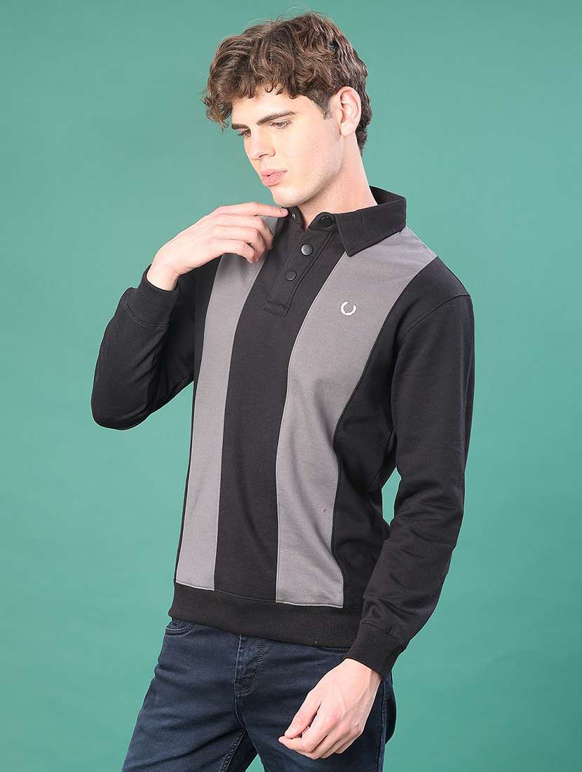 Men Color Block Long Sleeve Regular Fit Sweatshirt - 22083884 -  Standard Image - 1
