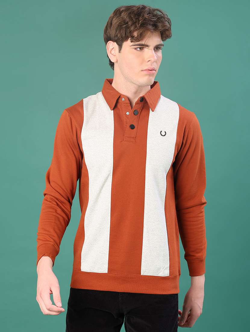 men color block long sleeve regular fit sweatshirt - 22083885 -  Standard Image - 1