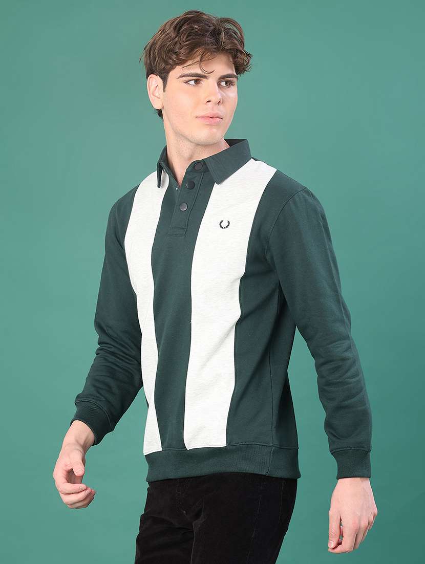 men color block long sleeve regular fit sweatshirt - 22083886 -  Standard Image - 1
