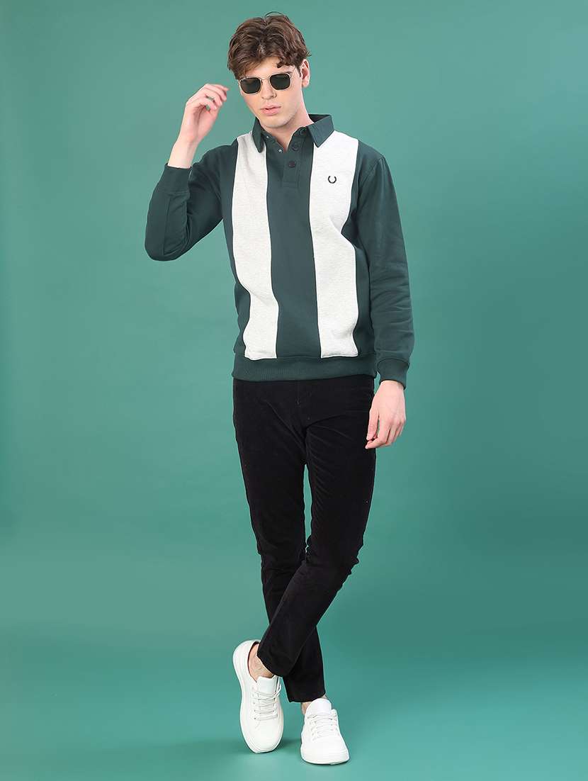 men color block long sleeve regular fit sweatshirt - 22083886 -  Standard Image - 4