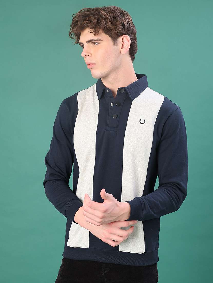 men color block long sleeve regular fit sweatshirt - 22083887 -  Standard Image - 1