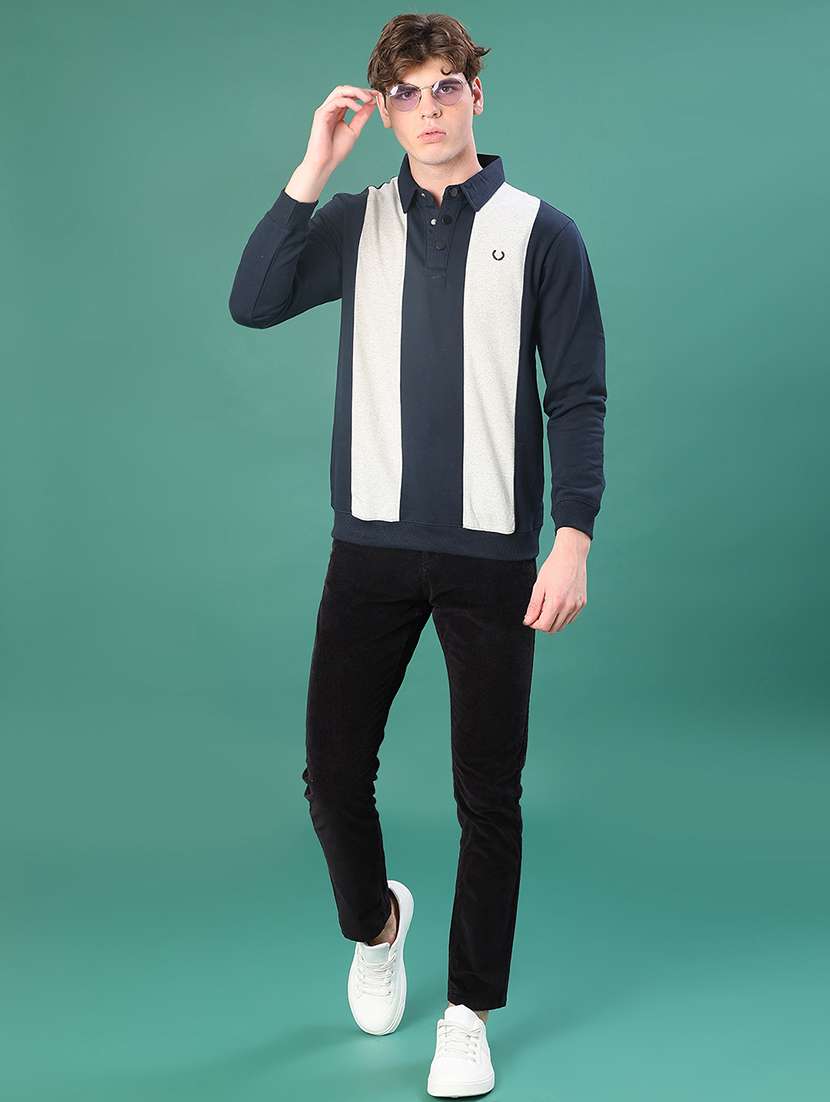 men color block long sleeve regular fit sweatshirt - 22083887 -  Standard Image - 4