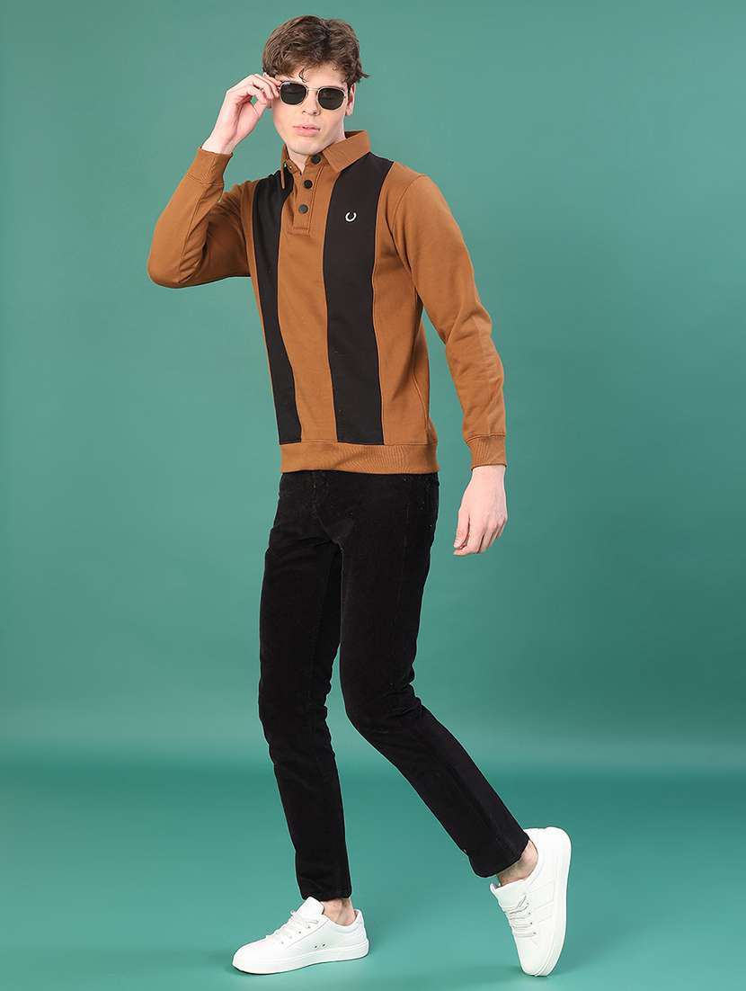 men color block long sleeve regular fit sweatshirt - 22083889 -  Standard Image - 4