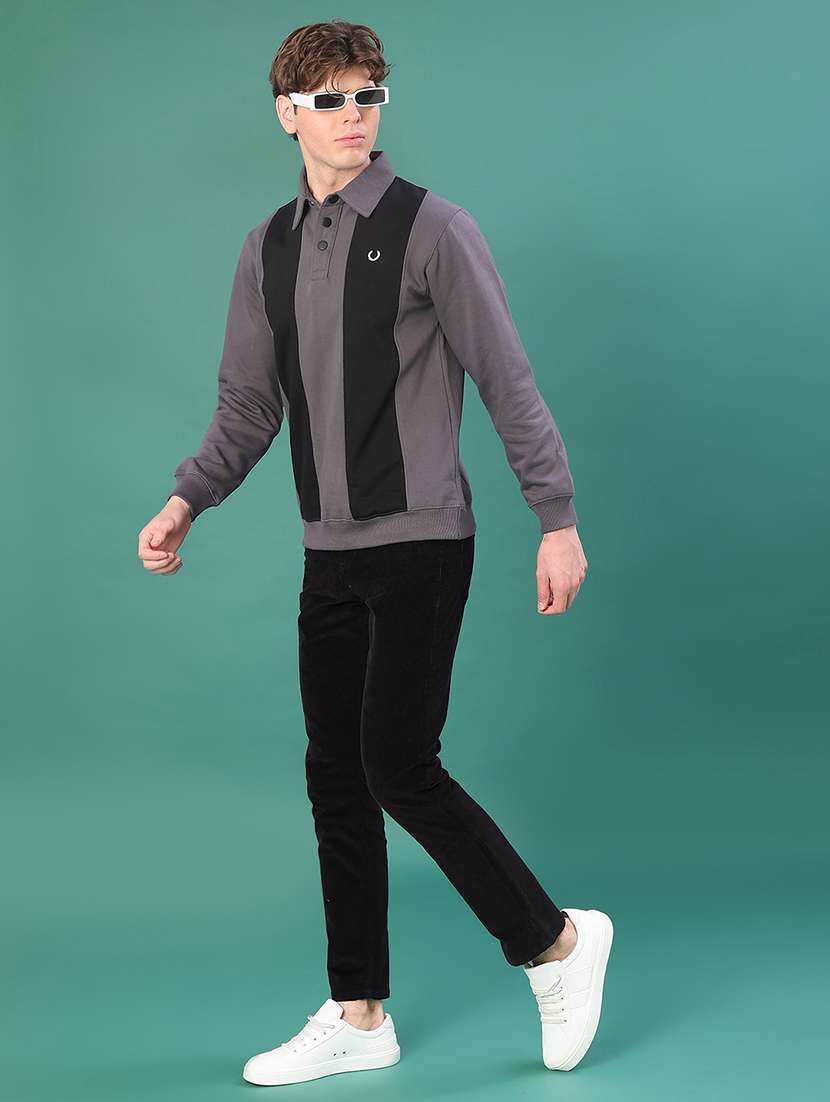 men color block long sleeve regular fit sweatshirt - 22083916 -  Standard Image - 4
