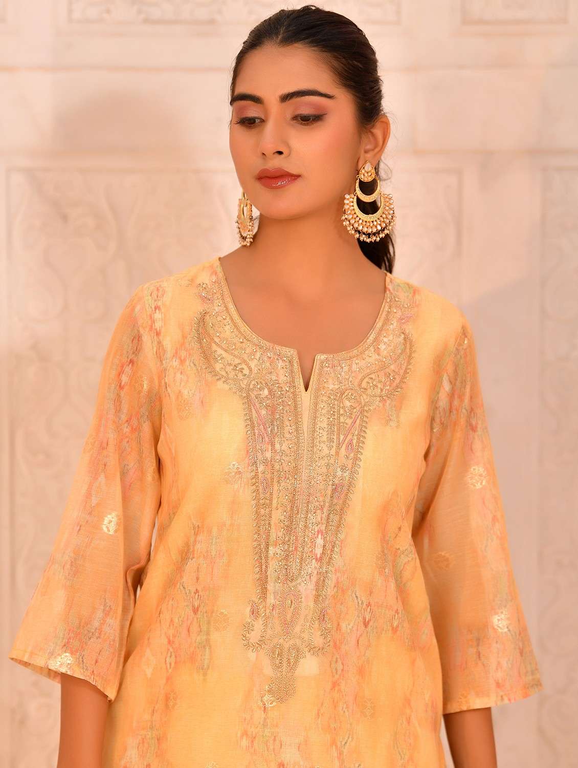 women self design three quarter sleeve kurta salwar with dupatta set - 22084019 - Standard Image - 4