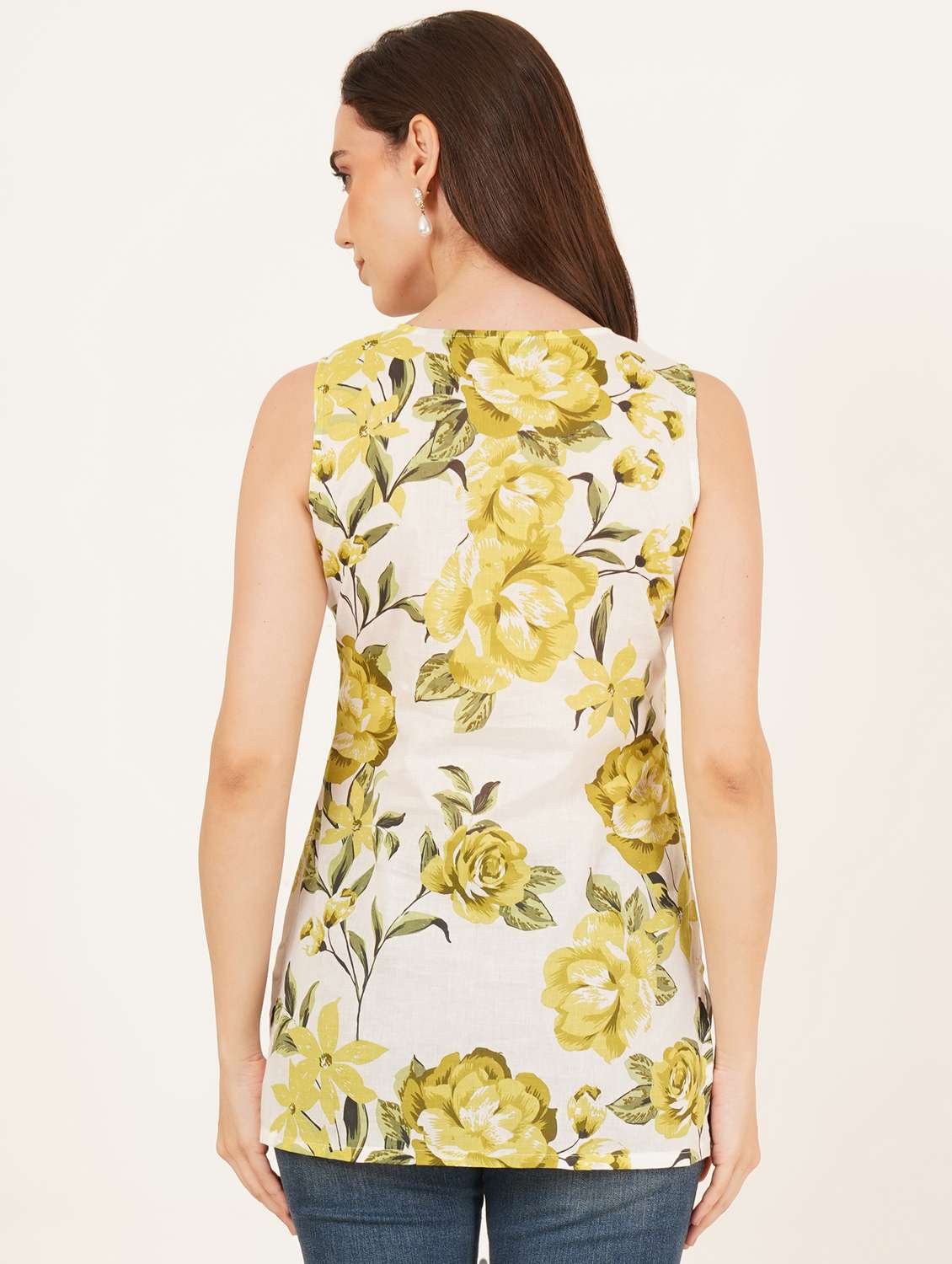 women floral printed sleeveless straight kurti - 22084085 -  Standard Image - 4