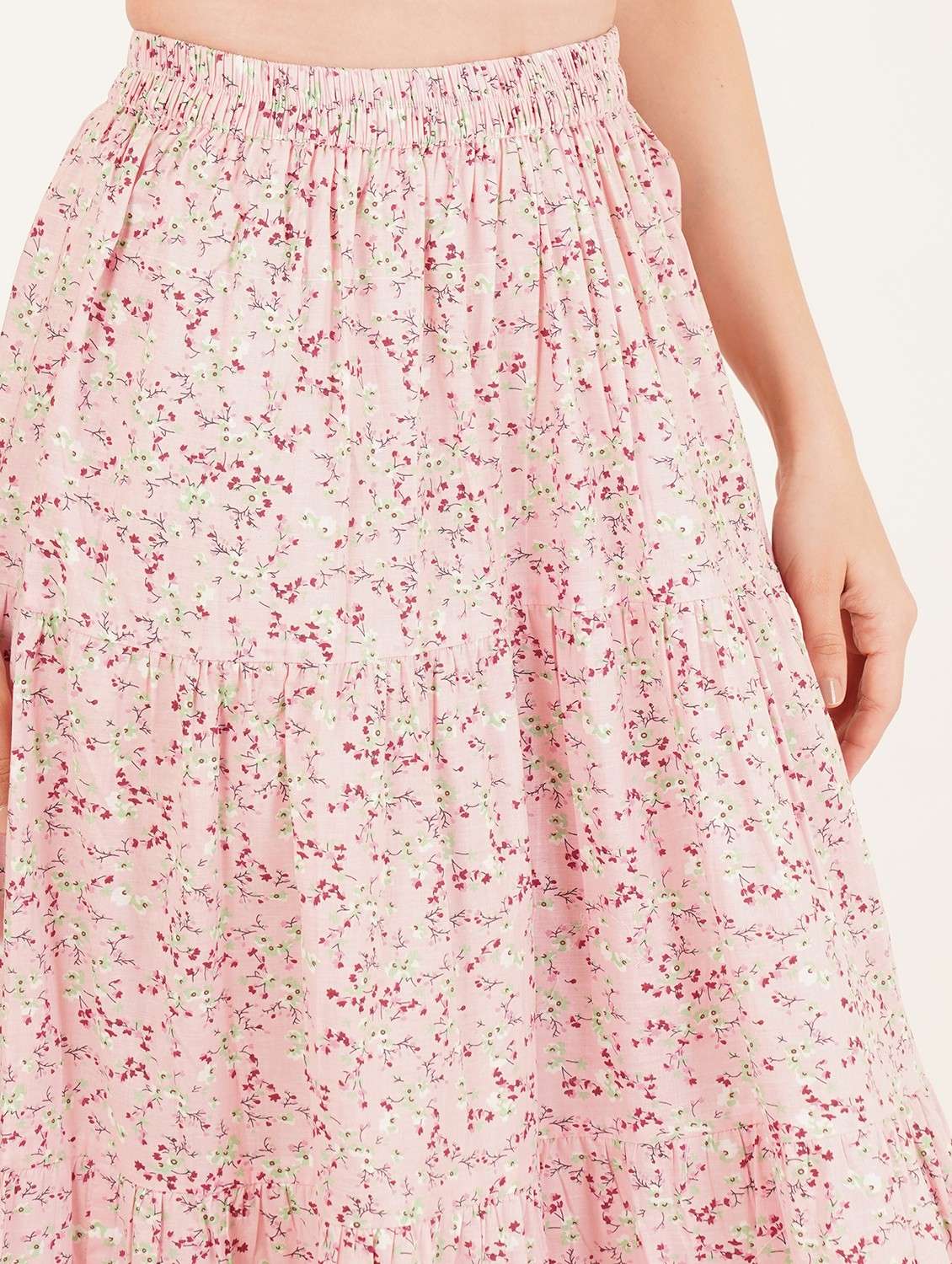 women printed high rise tiered skirt - 22084096 - Standard Image - 4