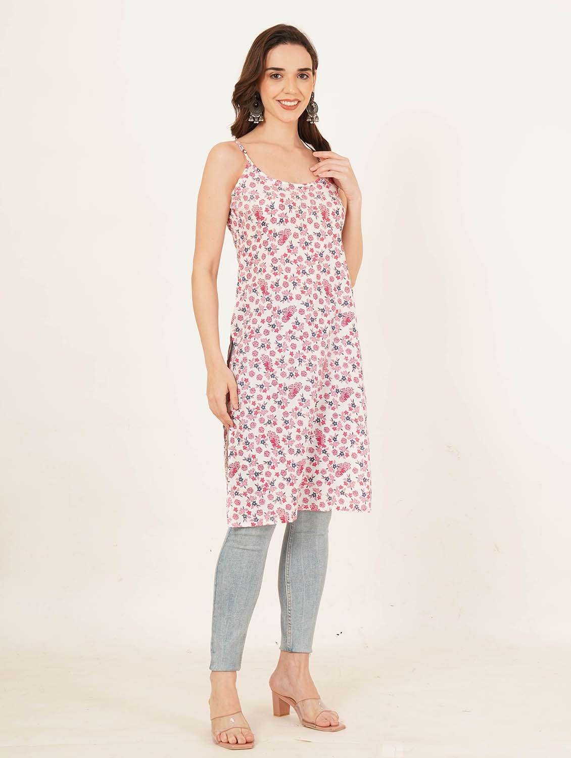 women floral printed sleeveless straight kurta - 22084202 - Standard Image - 6
