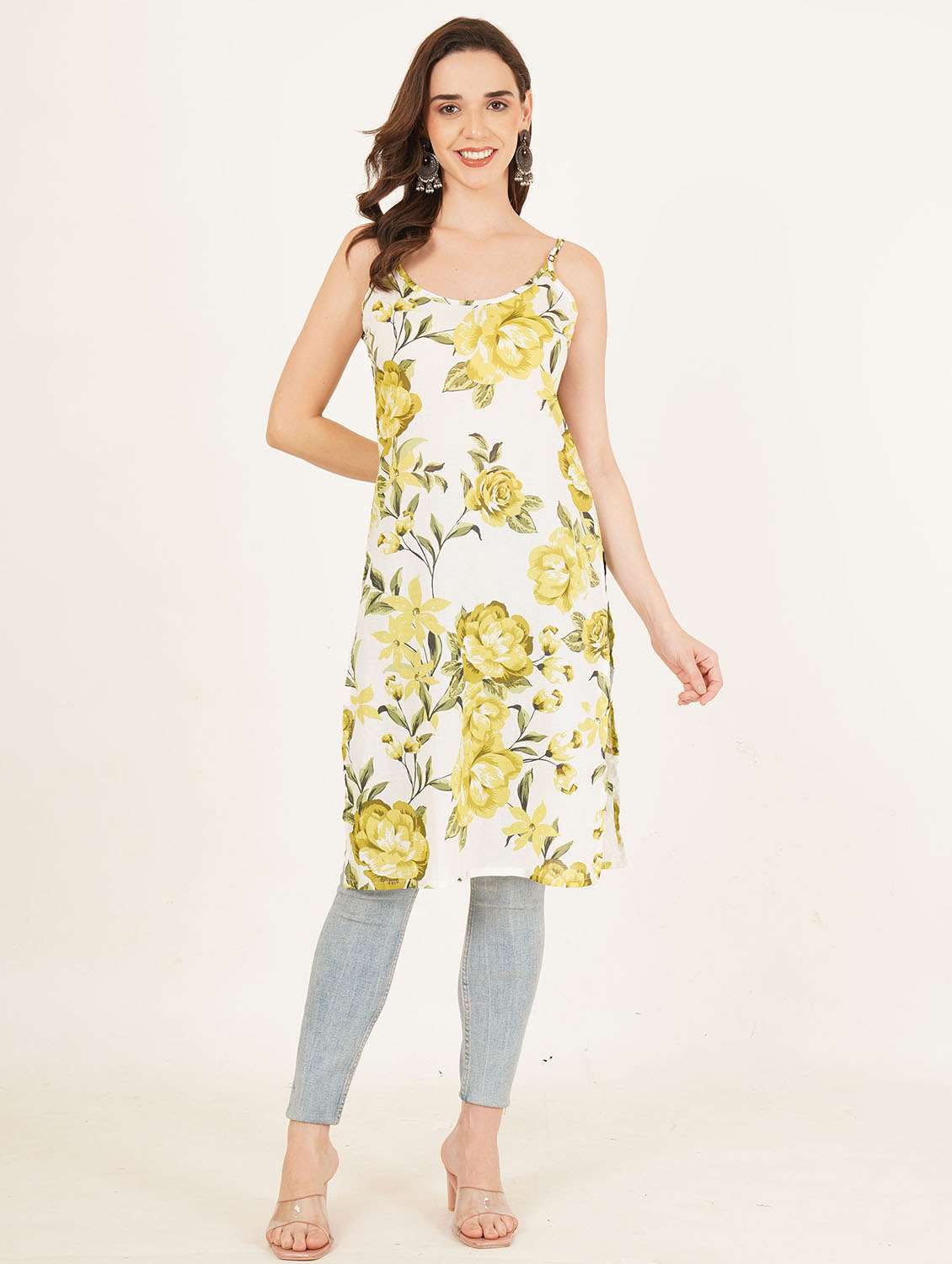 women floral printed sleeveless straight kurta - 22084203 - Standard Image - 4