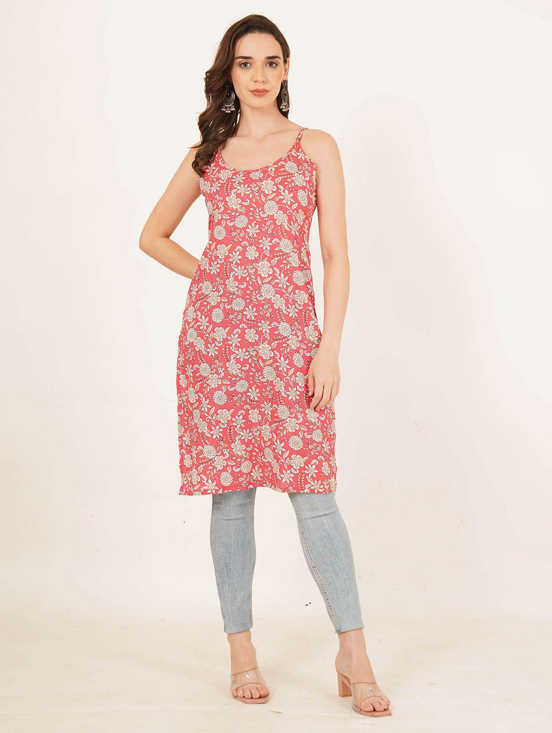 women floral printed sleeveless straight kurta - 22084204 - Standard Image - 4