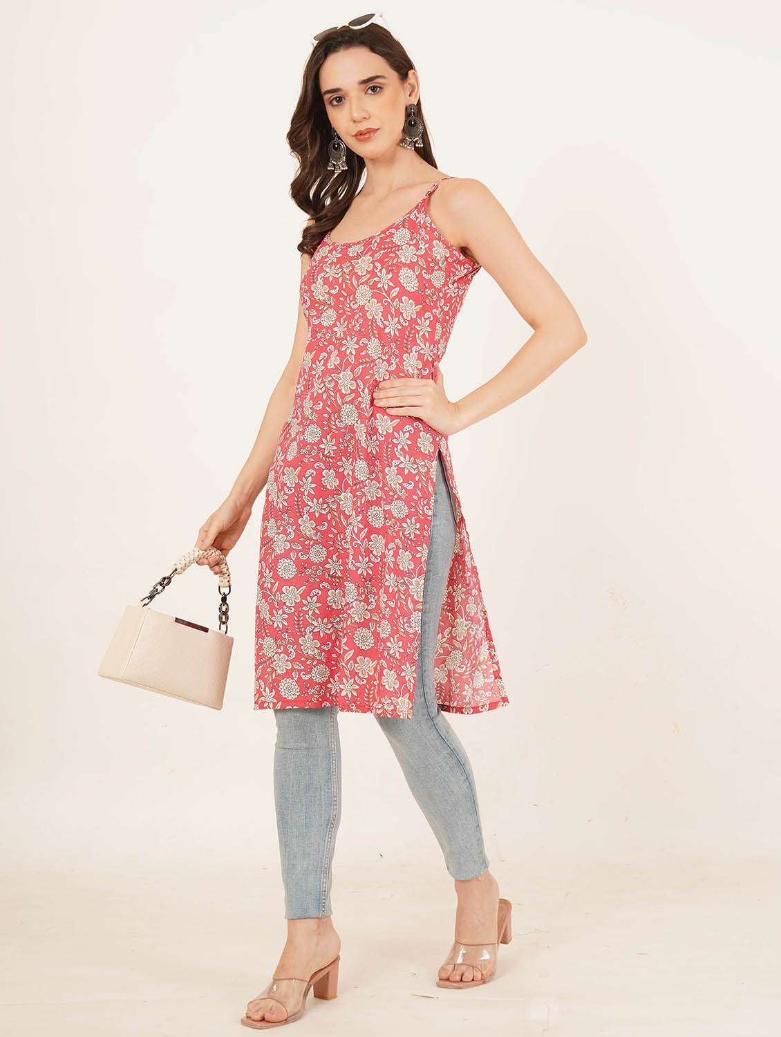 women floral printed sleeveless straight kurta - 22084204 - Standard Image - 6