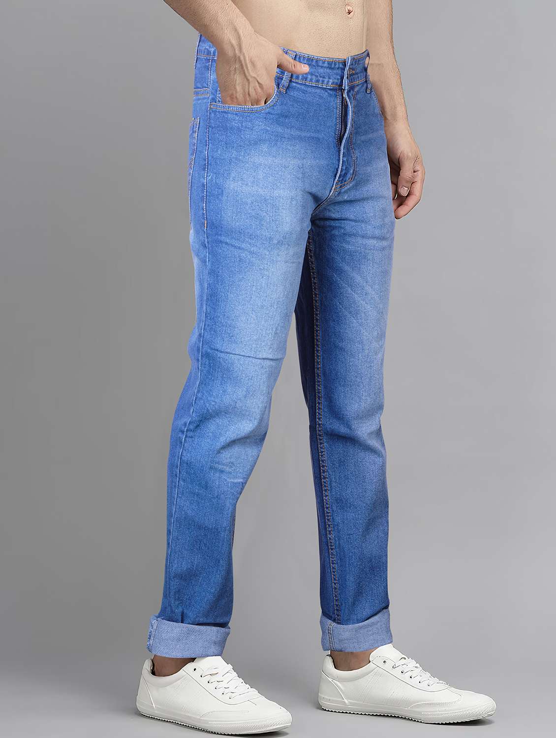 men washed mid rise full length jeans - 22084518 -  Standard Image - 1