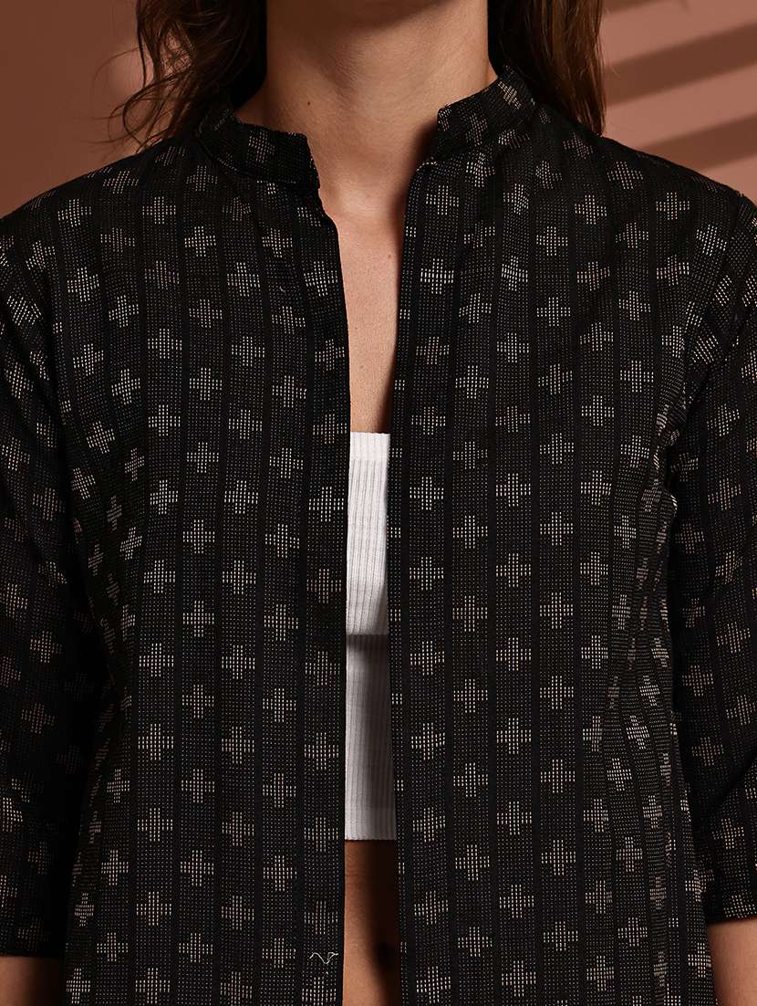 black cotton shrug - 22084524 -  Standard Image - 6