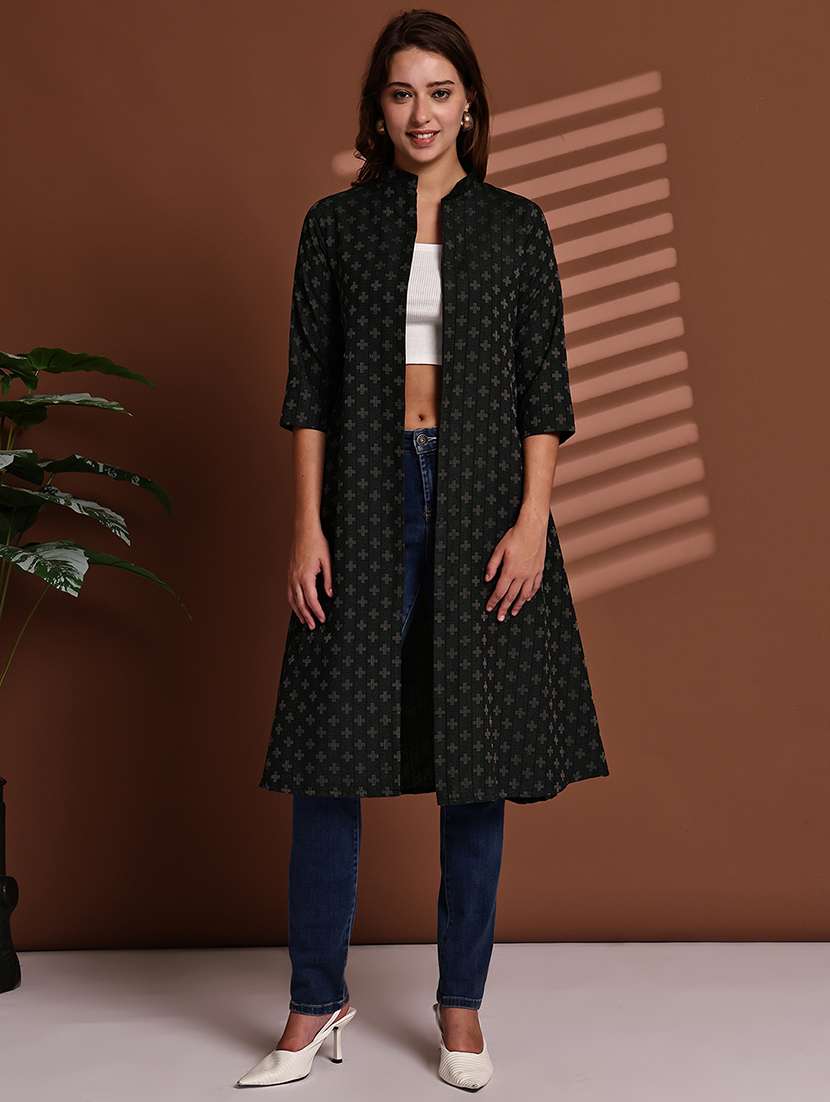 blue cotton shrug - 22084525 -  Standard Image - 1