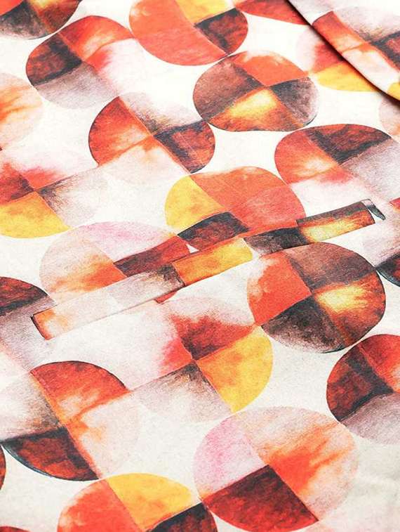 men geometric printed sleeveless regular fit nehru jacket - 22084550 -  Standard Image - 4