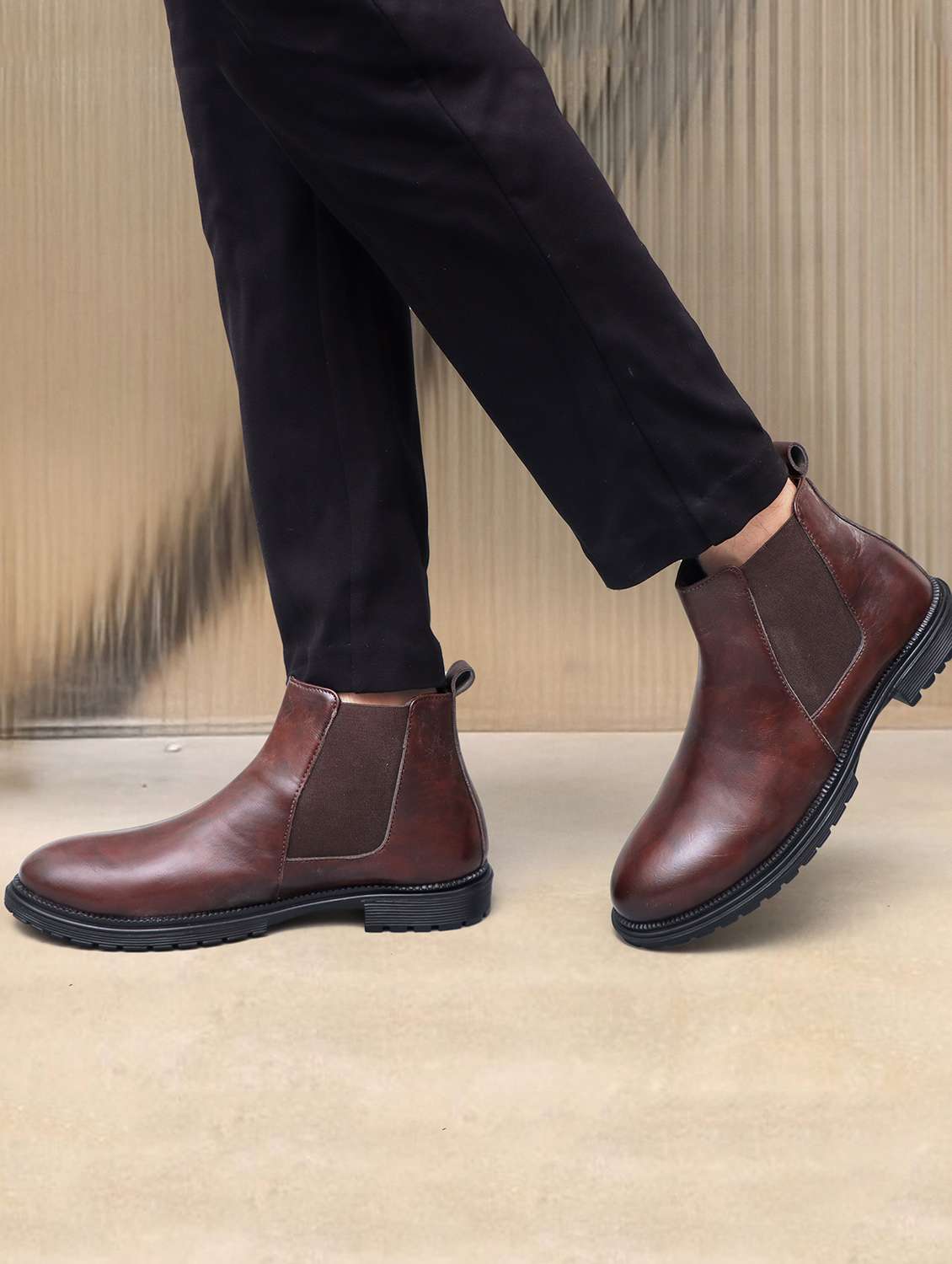 men brown slip on boot - 22084552 -  Standard Image - 1