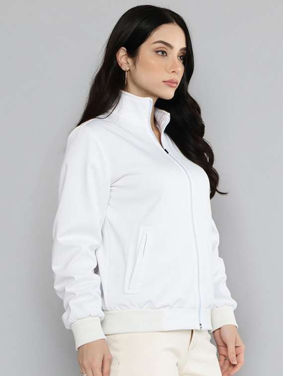women white solid long sleeve bomber jacket - 22084553 -  Zoom Image - 0