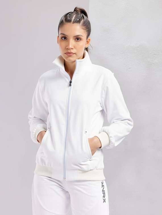 women white solid long sleeve bomber jacket - 22084560 -  Zoom Image - 0
