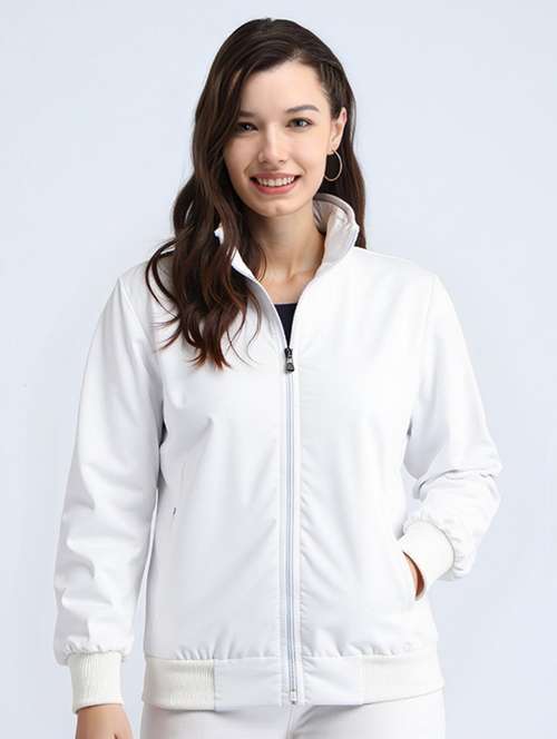 women white solid long sleeve bomber jacket - 22084562 -  Standard Image - 0