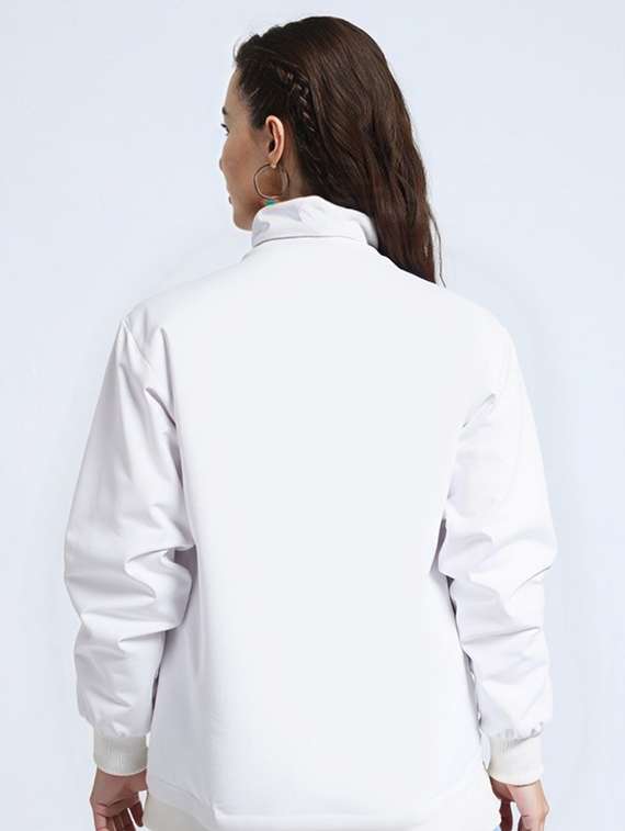 women white solid long sleeve bomber jacket - 22084562 -  Standard Image - 1