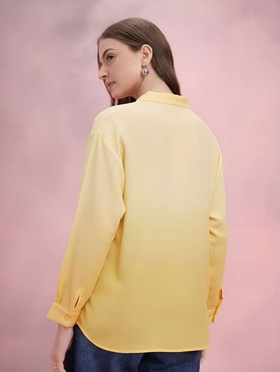 women ombre print mandarin collar regular fit shirt - 22084571 - Standard Image - 1