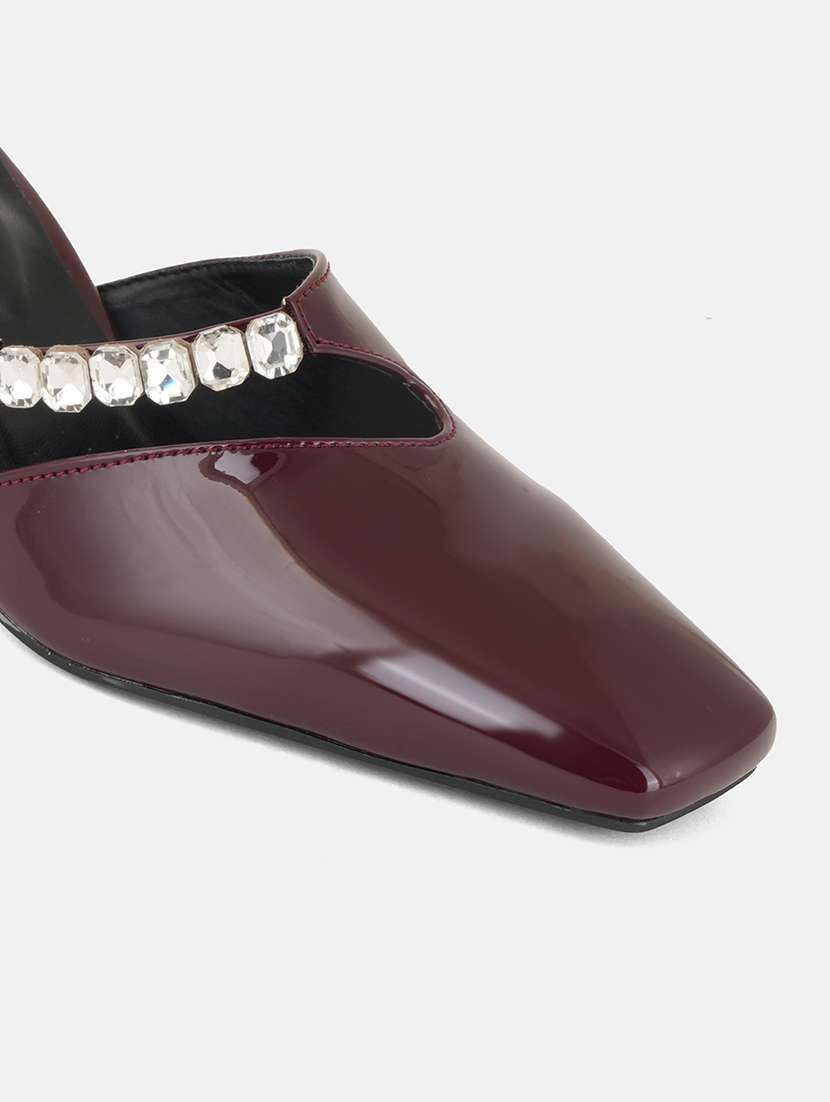 women solid slip on kitten heel mule - 22084605 -  Standard Image - 4