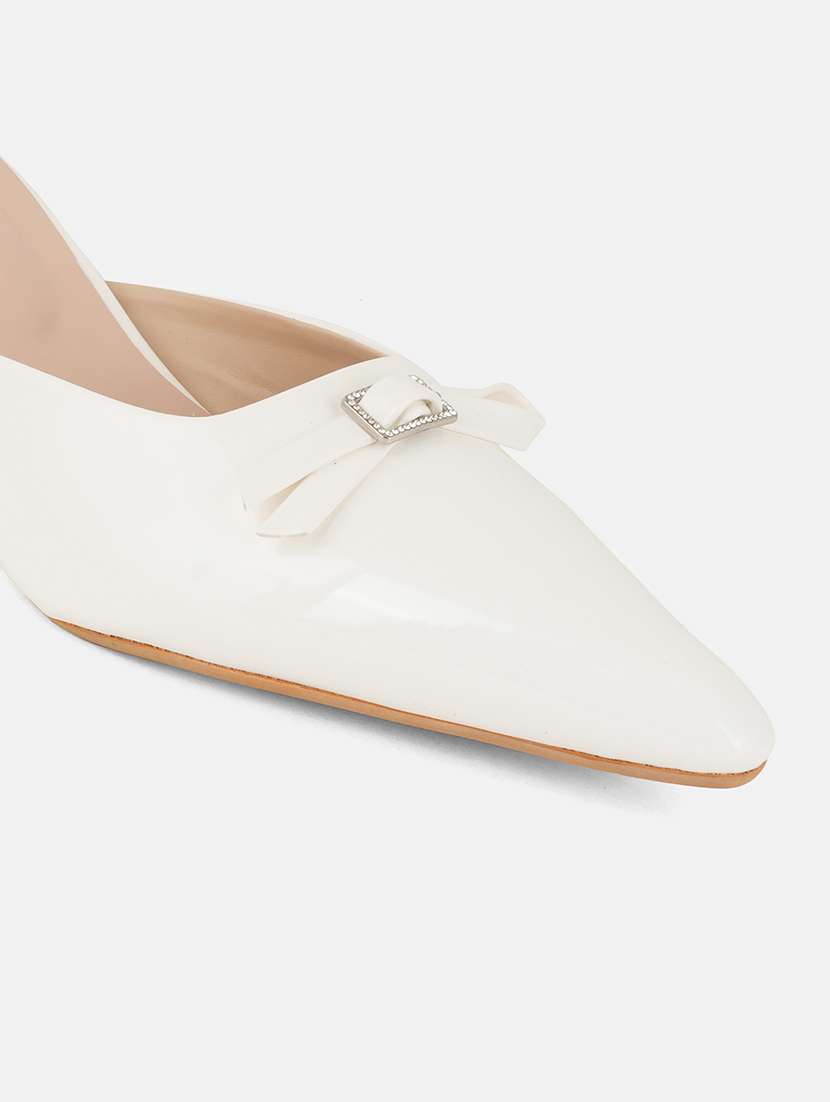 women solid slip on kitten heel mules - 22084609 -  Standard Image - 4