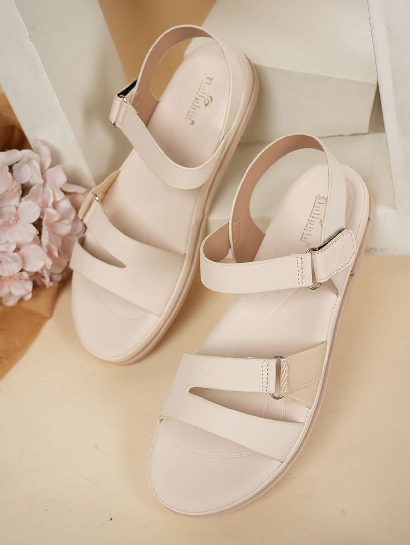 women solid back strap wedge