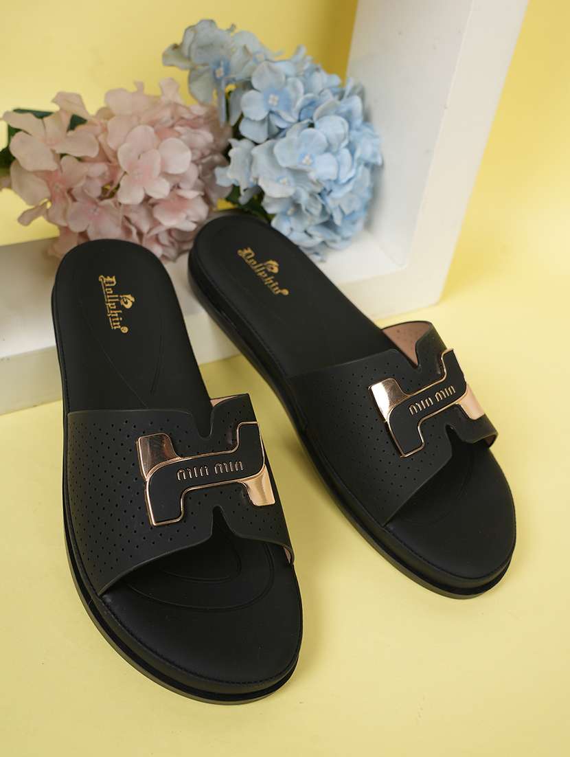 women solid slip on wedges