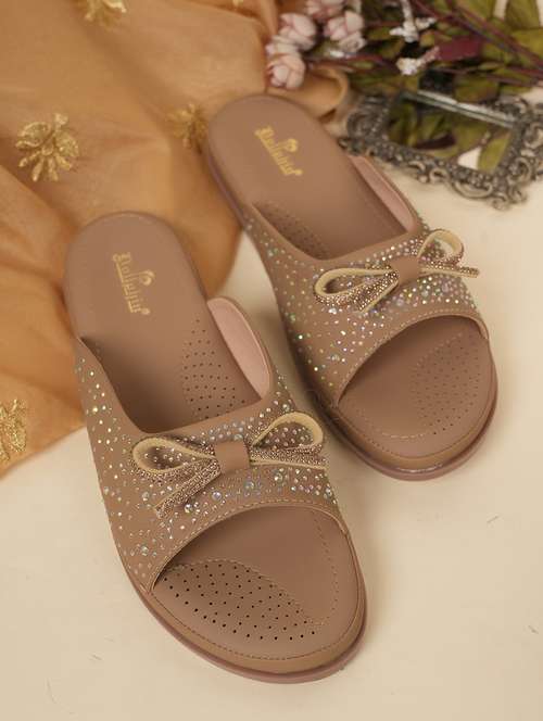 women embellished slip on wedges - 22084648 - Standard Image - 0