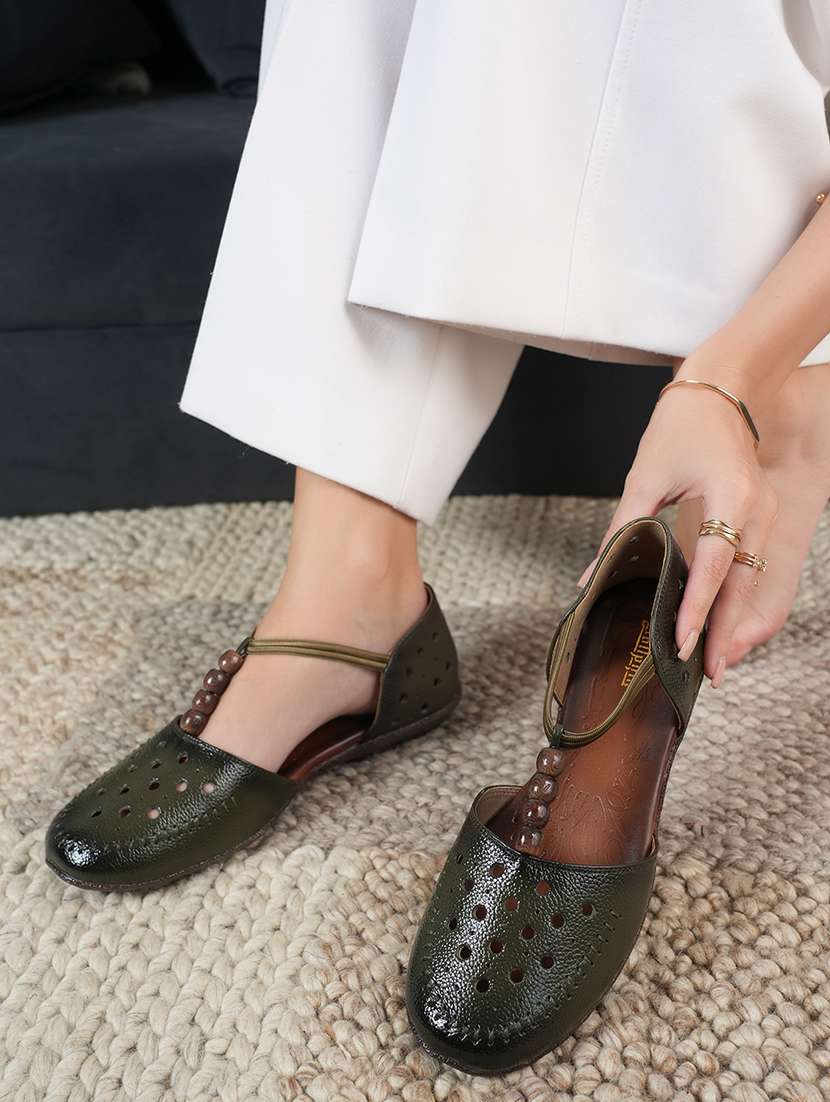 women green slip on sandal - 22084651 - Standard Image - 1
