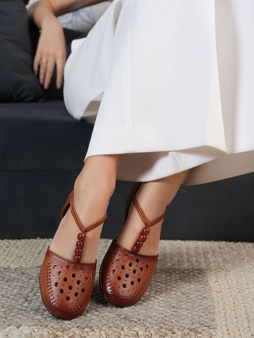 women brown slip on sandal - 22084652 -  Standard Image - 1