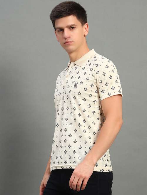 men printed short sleeve regular fit polo t-shirt - 22084676 -  Standard Image - 0