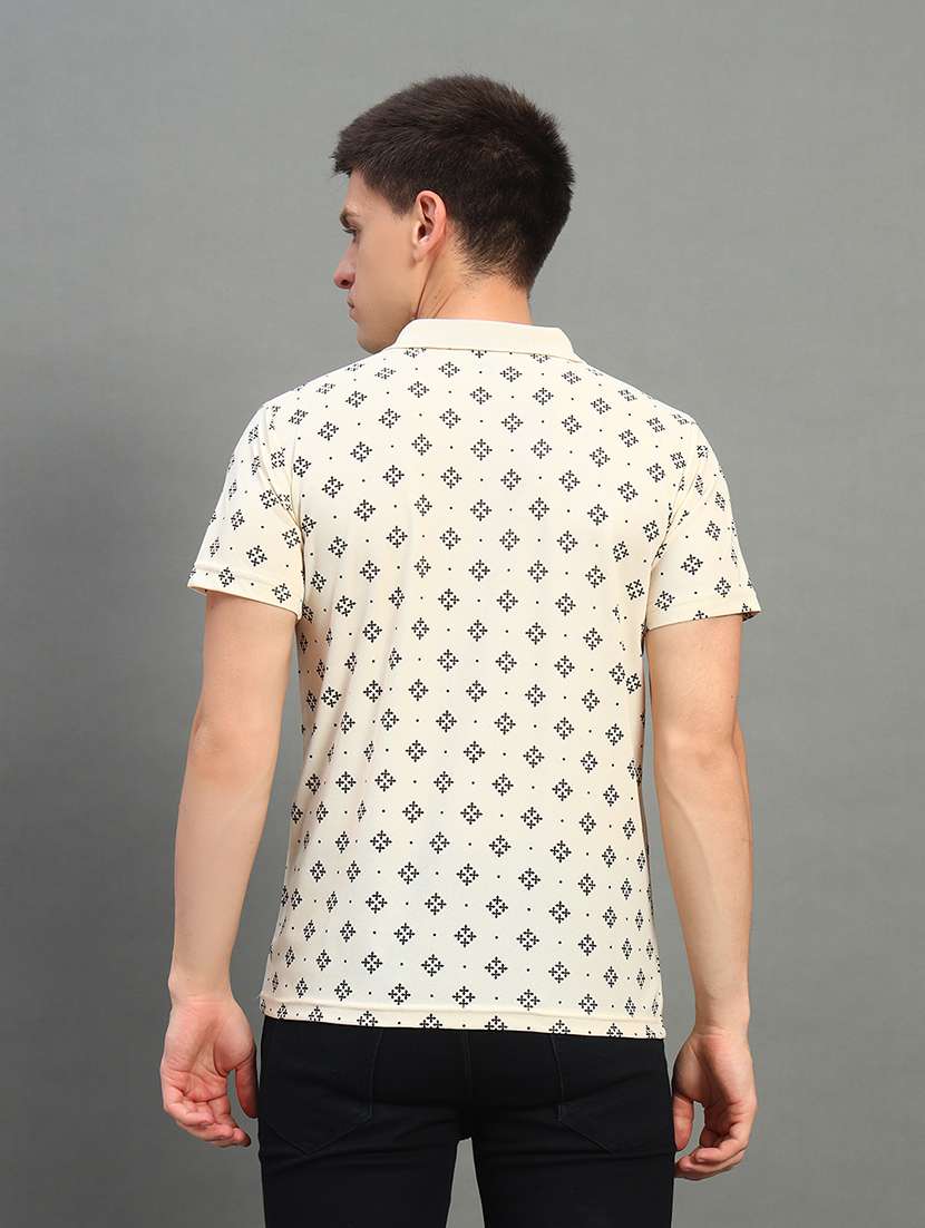 men printed short sleeve regular fit polo t-shirt - 22084676 -  Standard Image - 1
