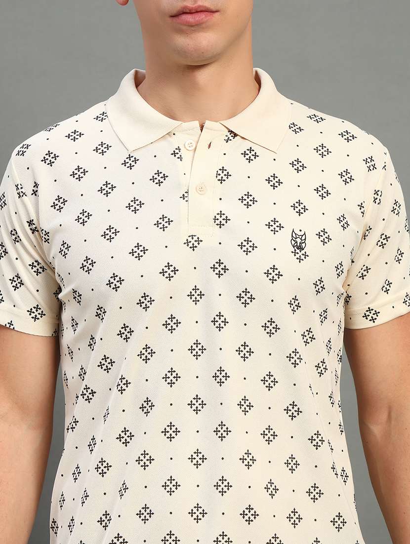men printed short sleeve regular fit polo t-shirt - 22084676 -  Standard Image - 4