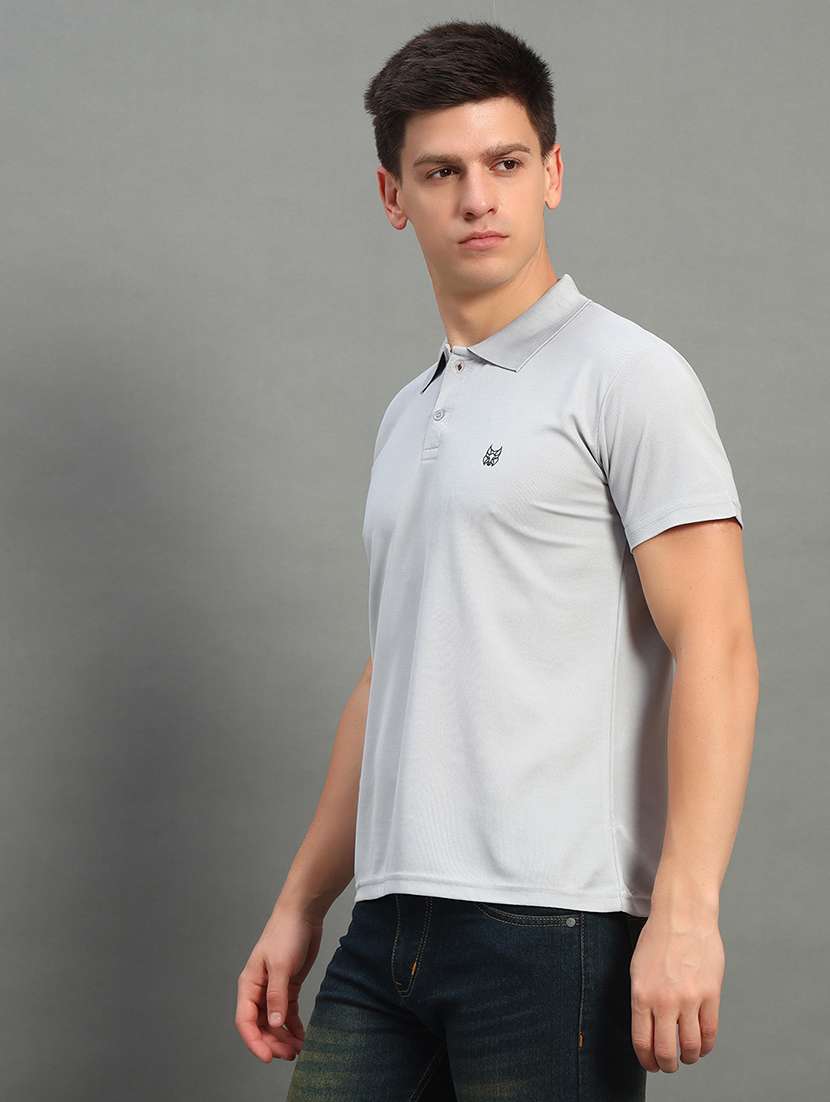 men solid short sleeve regular fit polo t-shirt