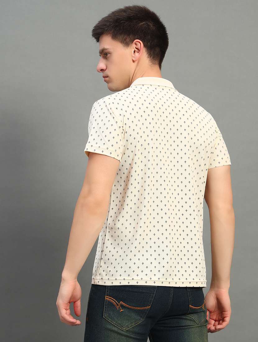 men printed short sleeve regular fit polo t-shirt - 22084684 -  Standard Image - 1