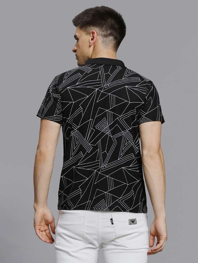 men all over print short sleeve regular fit polo t-shirt - 22084697 -  Standard Image - 1