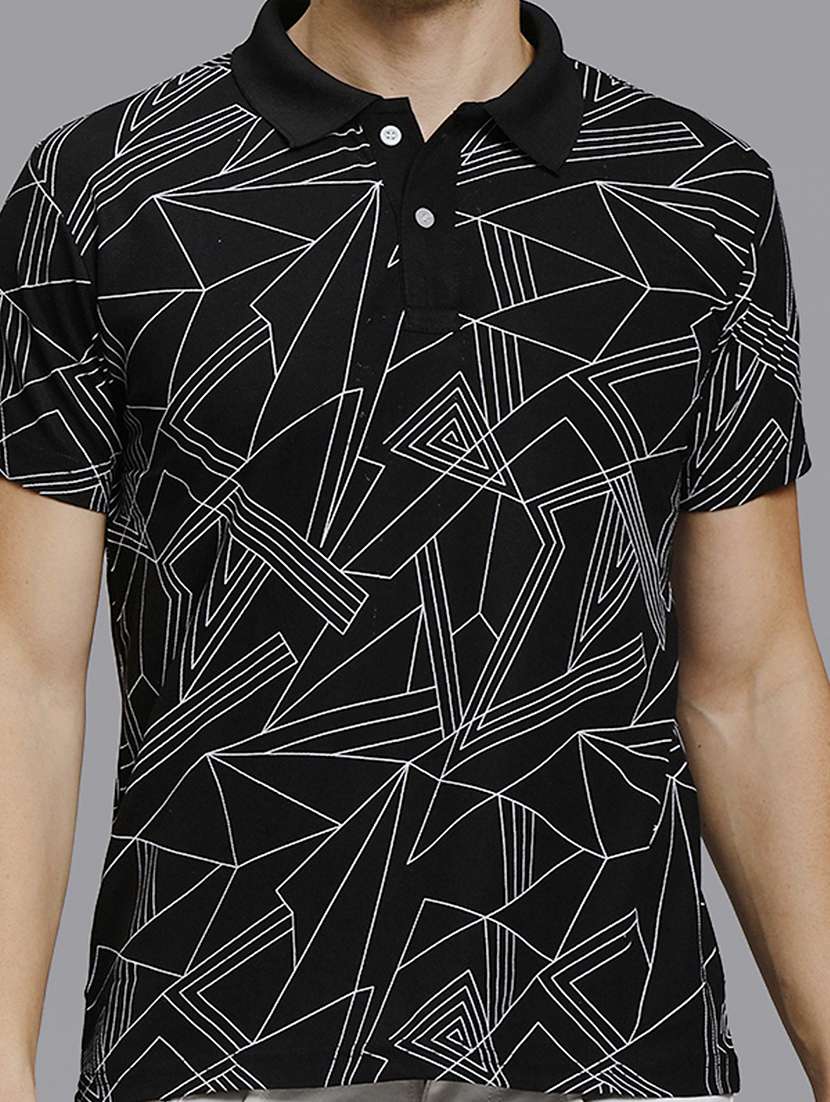 men all over print short sleeve regular fit polo t-shirt - 22084697 -  Standard Image - 4