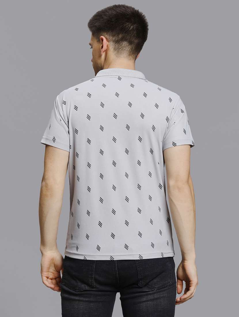 men all over print short sleeve regular fit polo t-shirt - 22084699 -  Standard Image - 1