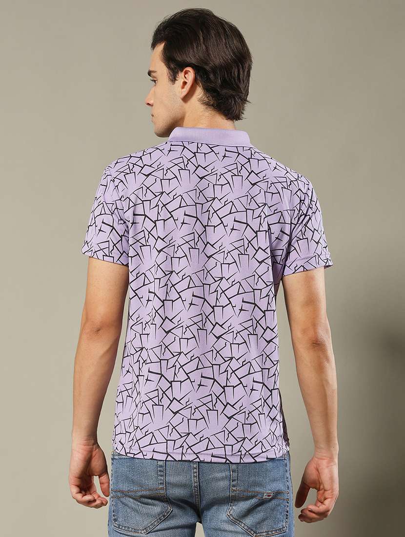 men printed short sleeve regular fit polo t-shirt - 22084712 - Standard Image - 1