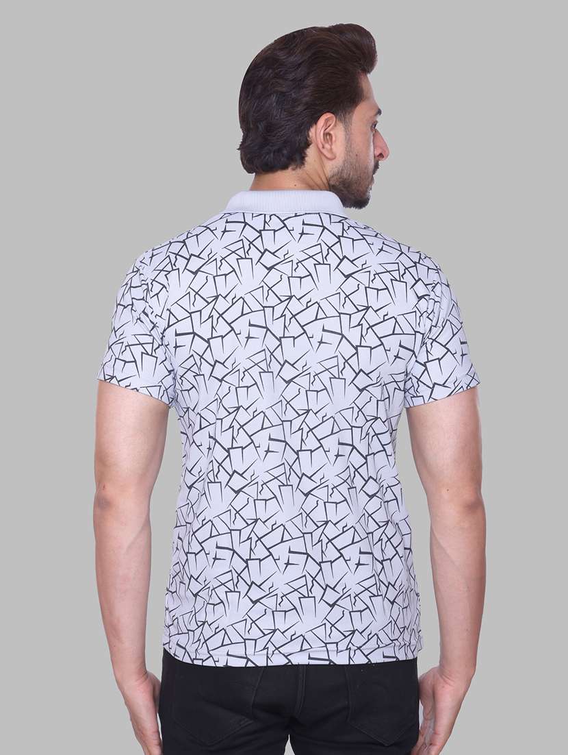 men printed short sleeve regular fit polo t-shirt - 22084717 -  Standard Image - 1