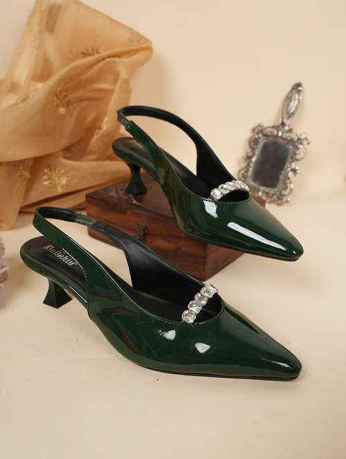 women solid back strap kitten heel sandals - 22084749 -  Standard Image - 0