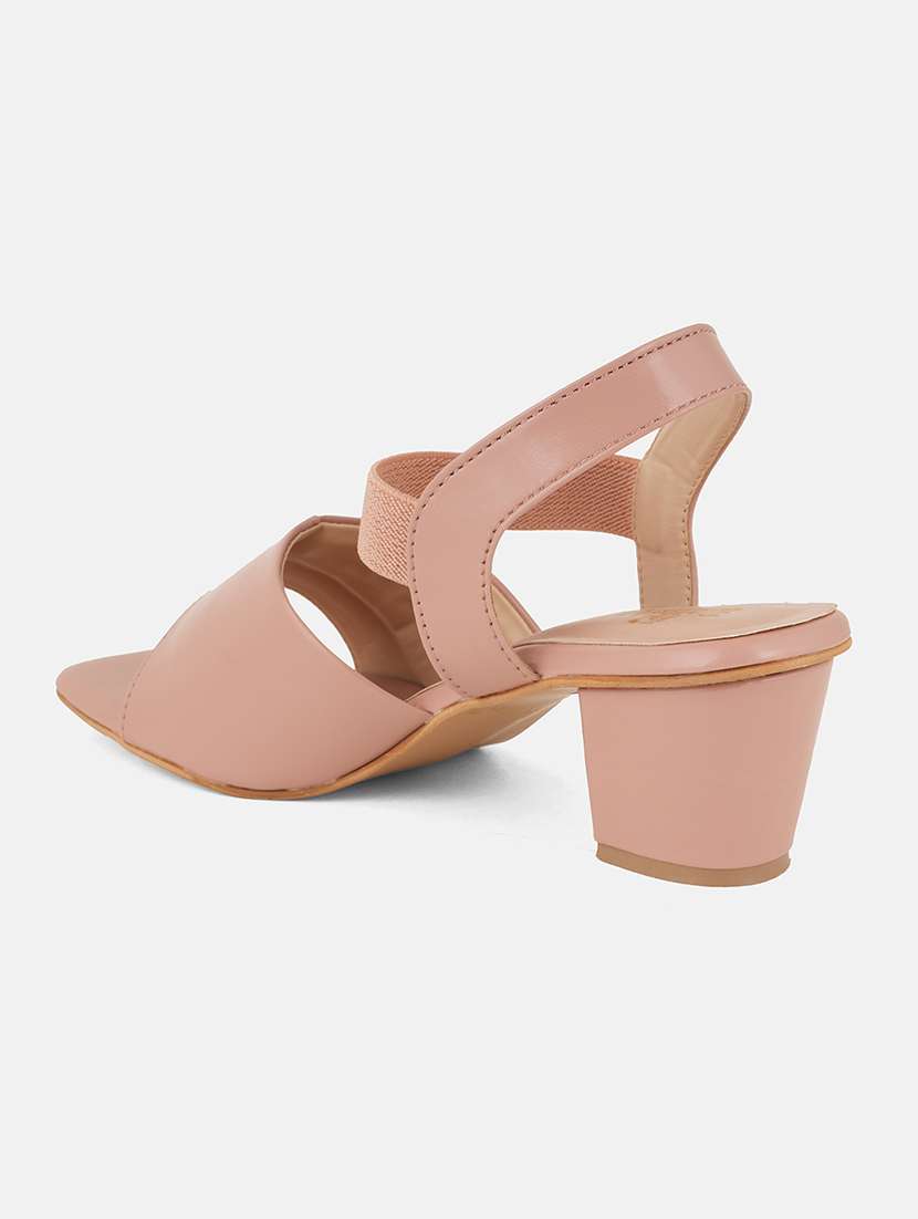 women solid back strap block heel sandals - 22084752 - Standard Image - 4