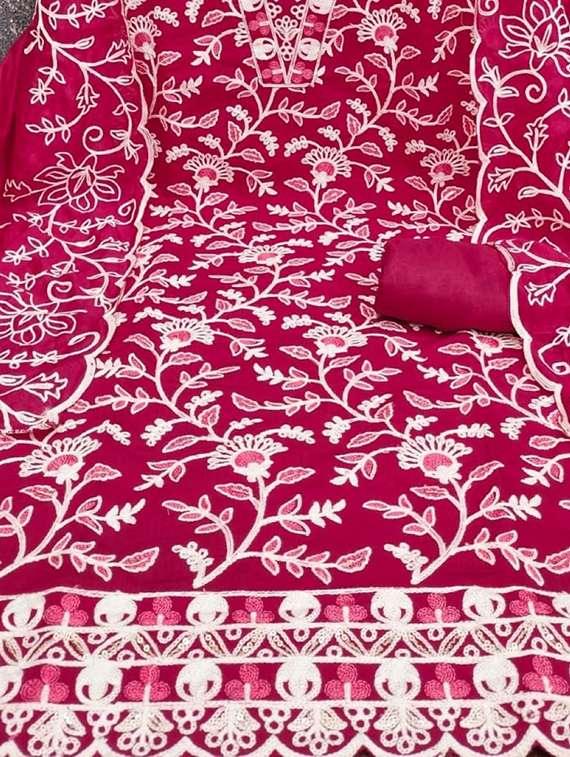 women solid with work unstitched suit set - 22084779 -  Standard Image - 4