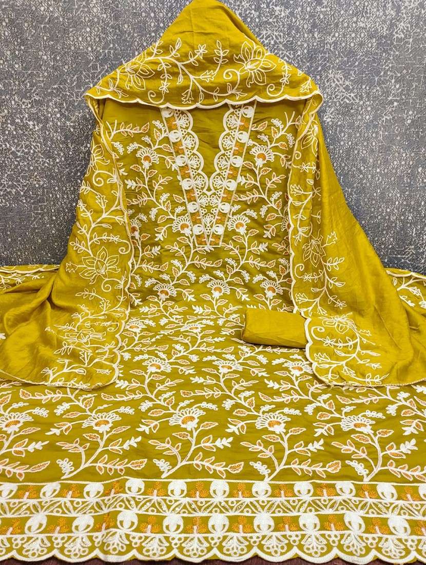 women solid with work unstitched suit set - 22084780 -  Standard Image - 1