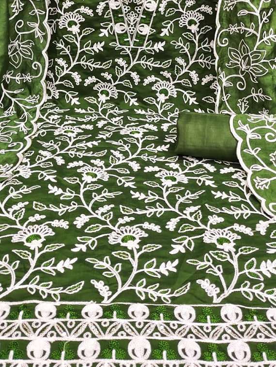 women solid with work unstitched suit set - 22084782 -  Standard Image - 4