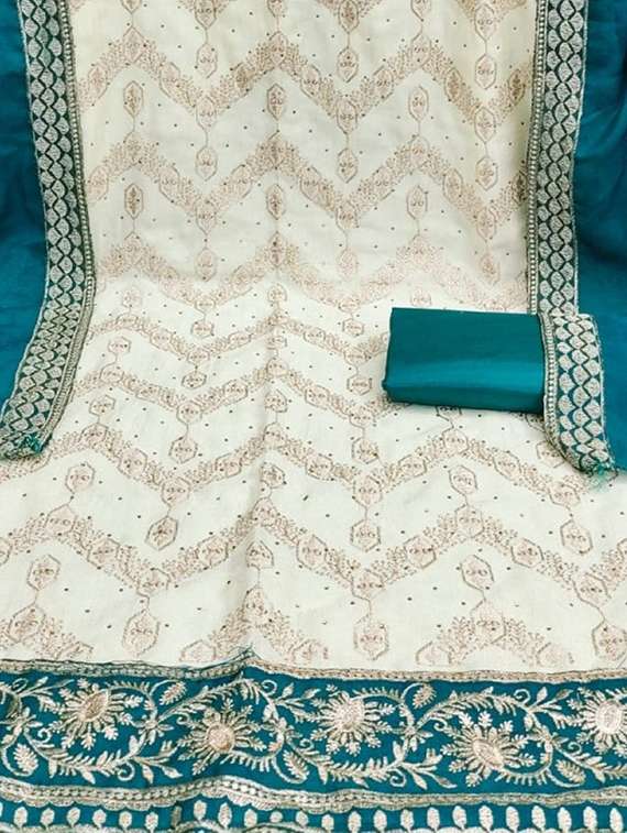 women solid with work unstitched suit set - 22084783 -  Standard Image - 4