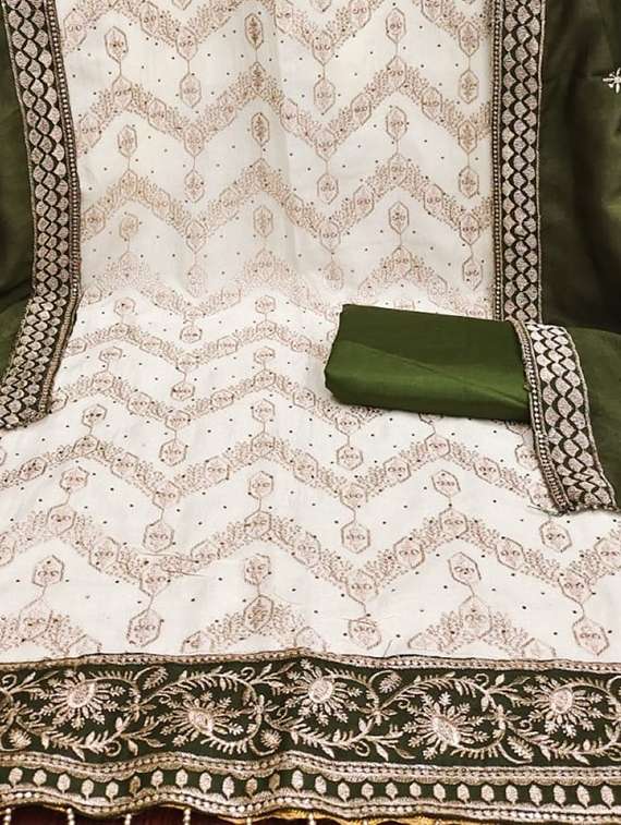 women solid with work unstitched suit set - 22084786 -  Standard Image - 4